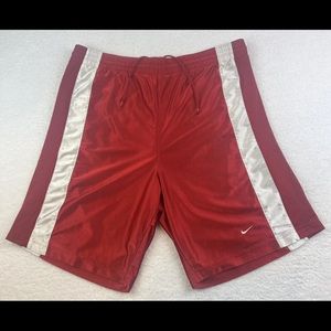 Nike Men's Red and White Athletic Shorts
